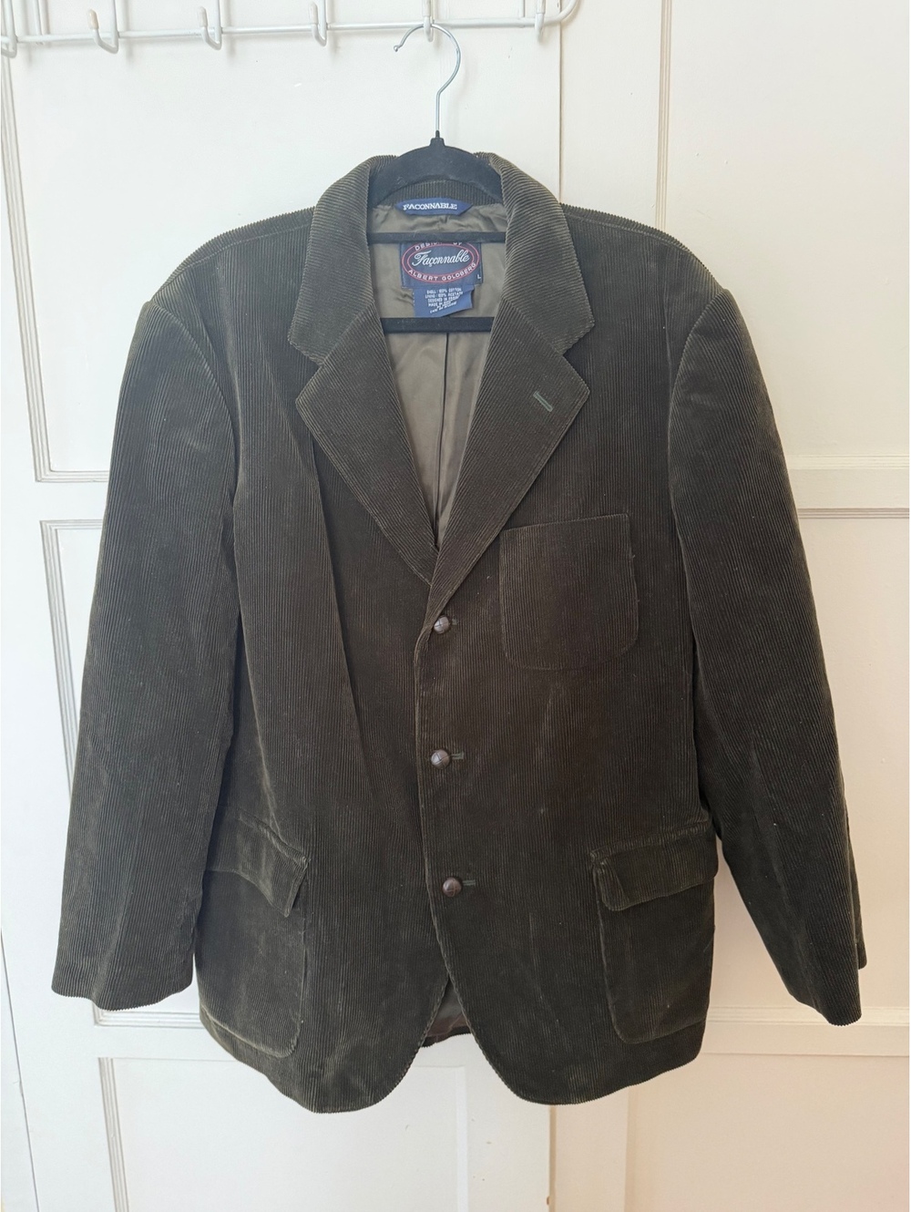Vintage Façonnable Three-Button Corduroy Blazer, Size L